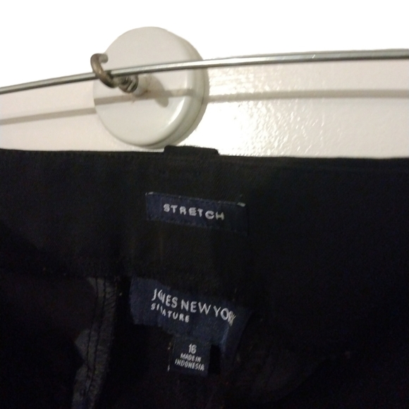 Boot Leg Dress Pant Jones of New York Stretch Black Girl Boss Minimalist Size 16 - Picture 4 of 7